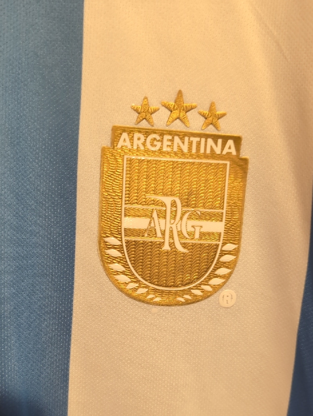 Messi Argentina Stripe Kids Soccer Jersey - Blue & White - Picture 2 of 3